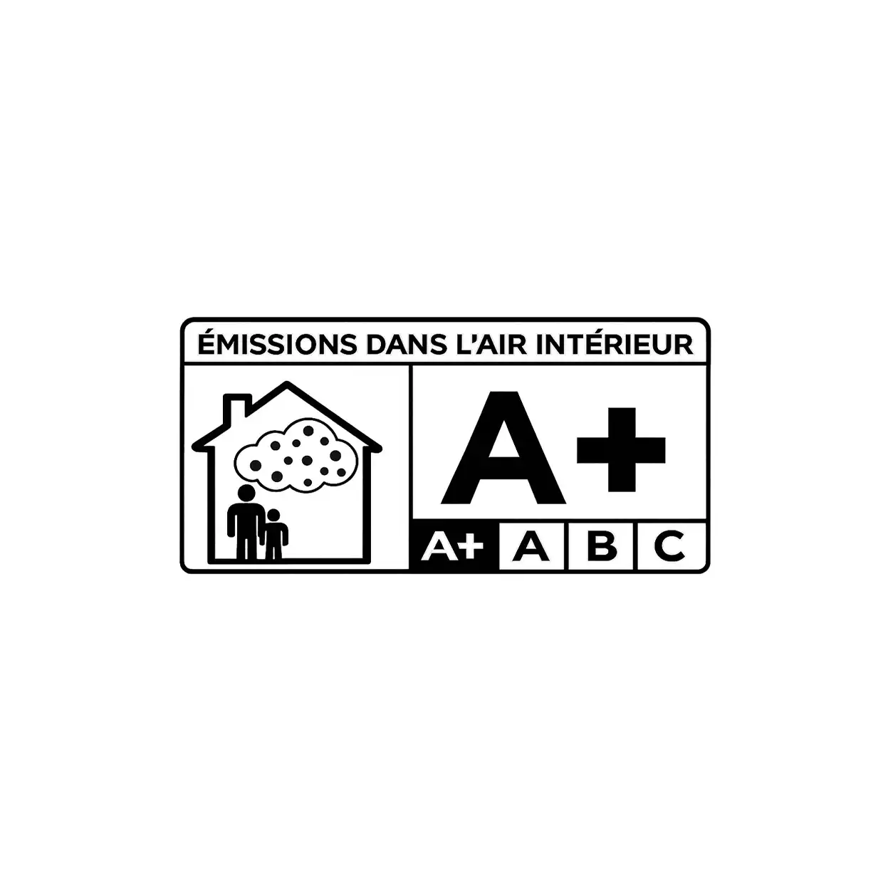 Logo Émissions dans l'air intérieur A+