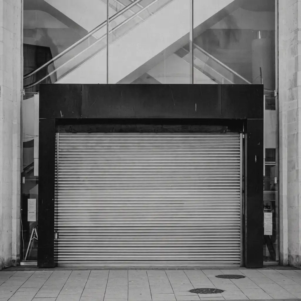 Rolling door ringan BRS Light Duty Shutter dalam posisi tertutup